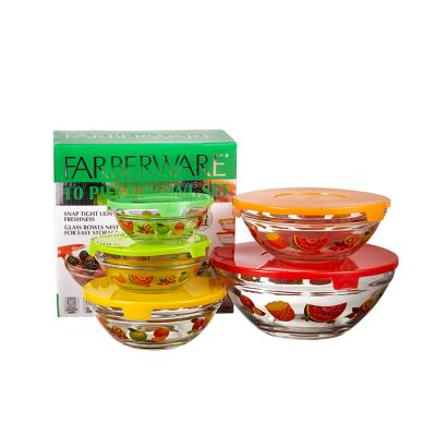 preservation double wall round glass storage bowl set 
