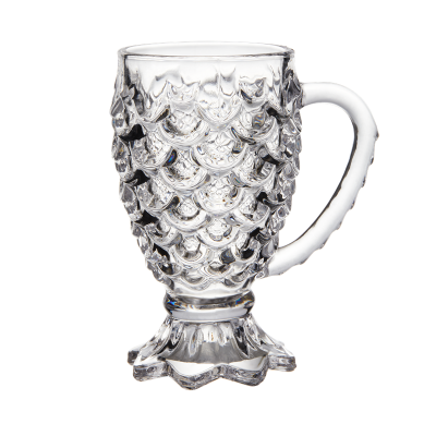Crystal clear vintage embossed glass cup coffee 