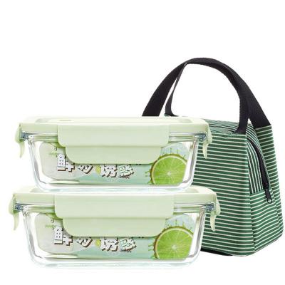 airtight storage food glass container set with lid 