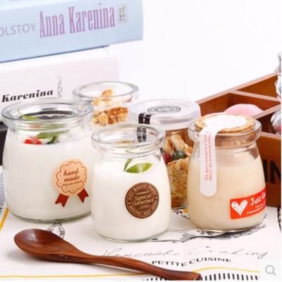 custom borosilicate decorative storage glass jars with lids for honey pudding jam 