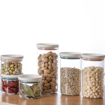 clear custom 250 ml kitchen glass storage jars set with airtight lids 