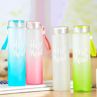 450ml large cheap sublimation travel glass water bottle
