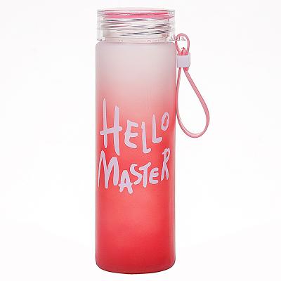 Creative 300ml antlers wide mouth glass water bottle portable cute crystal water bottle with lid 