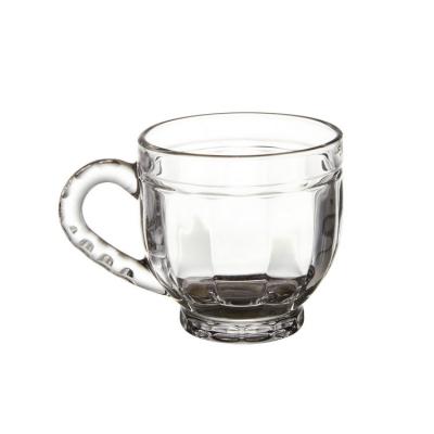 Factory direct sales Customised Eco-Friendly white glass cup with handle 