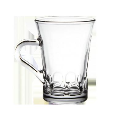 Factory direct sales High quality clear 150ml milk coffee glass Cup with handle