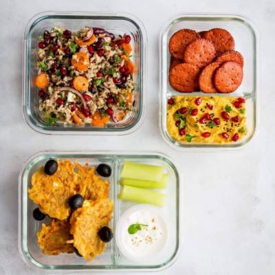 Professional glass lock food container portable bento lunch box set meal prep containers 