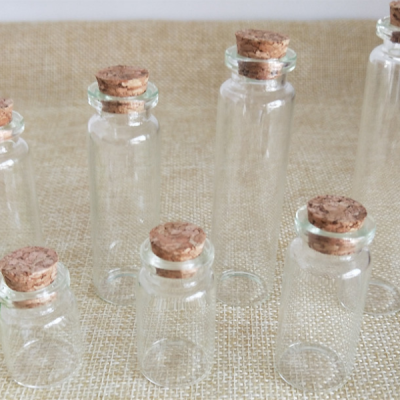 1ml 2ml 10ml 20ml 30ml Mini Clear Wishing Message Glass Bottles Vials With Cork 