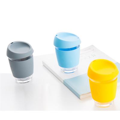 wholesale best selling clear reusable glass coffee cups with lid custom 