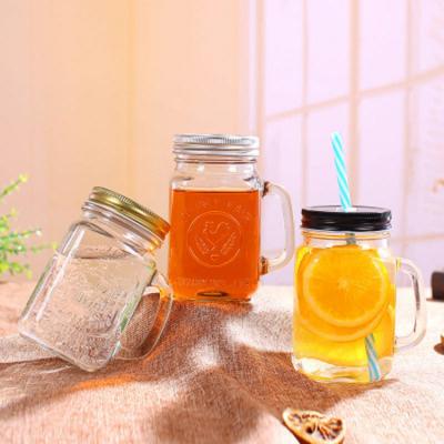 16oz drinking empty double wall cover wide mouth glass mason jar 