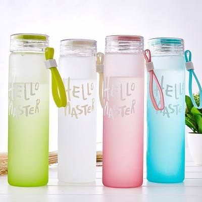 350ml 500ml empty frosted reusable eco friendly drinking glass water bottles with custom logo 
