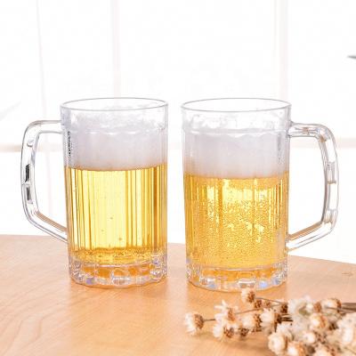 Custom 1 liter frozen large glass beer cup mug with handle 