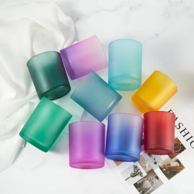 Frosted Colored Candle Jars