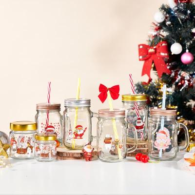 Christmas Glass Jars with Lids